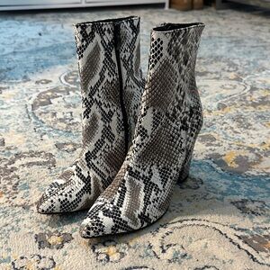 Elegant Snakeskin Heeled Boots